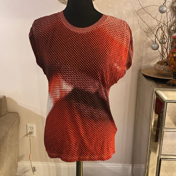 Zadig & Voltaire Red Graphic Short Sleeve Tee size S - Picture 7 of 10